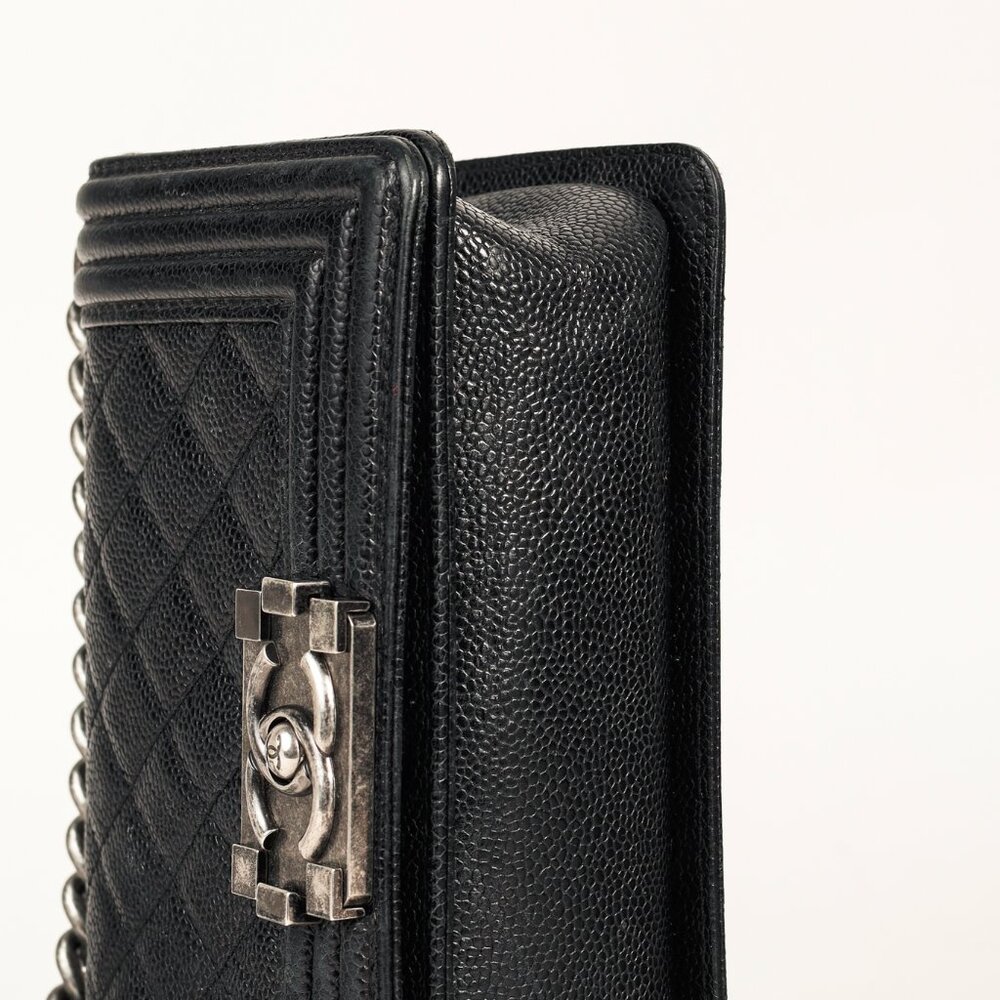 Chanel Small Boy Black Caviar Quilted Shoulder Bag - Picture 5 of 12